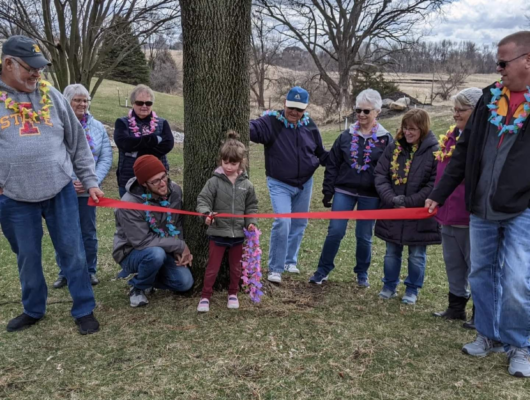 Ribbon cutting for pocket park.